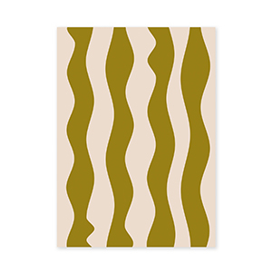 BY31&reg; Jewellery cards waves Olive Green-Cr&egrave;me