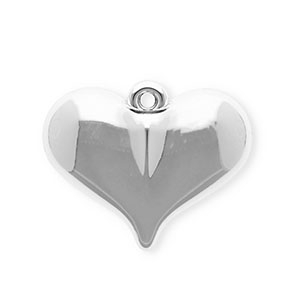 Acrylic charms heart Silver
