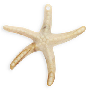 Acrylic charms starfish Beige-Brown