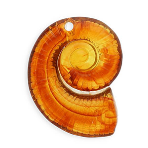 Acrylic charms shell Amber Brown