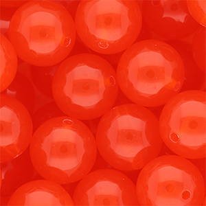 18 mm DQ&reg; acrylic beads shiny Vermillion Red