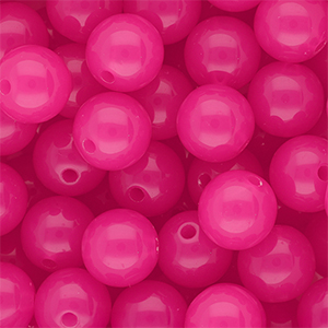 14 mm DQ&reg; acrylic beads shiny Magenta Pink