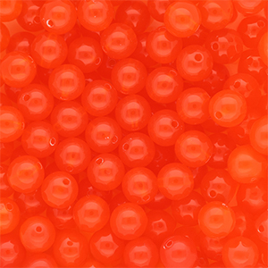10 mm DQ&reg; acrylic beads shiny Vermillion Red