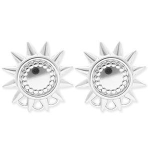 BY31&reg; Stainless Steel findings earrings&nbsp;/&nbsp;earpins sun with 3 loops Silver