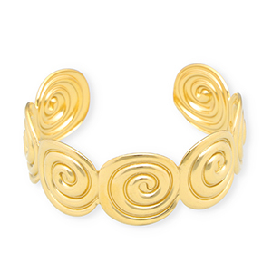 Stainless steel bracelets bangle spirals Gold