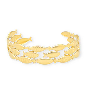 Stainless steel bracelets bangle fish Gold