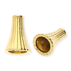 Stainless steel findings end cap cone 11mm Gold
