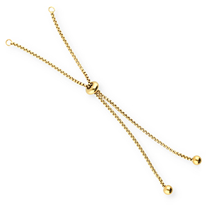 Stainless steel findings semi bracelet with smart bead stopper Gold