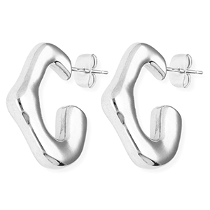 Stainless steel earrings / earpin irregular Silver