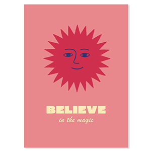 BY31&reg; Jewellery cards "Believe in the magic" Red-Coral Pink-Yellow-Blue