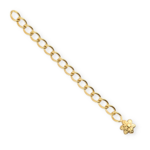 BY31&reg; Stainless Steel findings extension chain set flower Gold