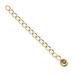 BY31&reg; Stainless Steel findings extension chain set spiral Gold