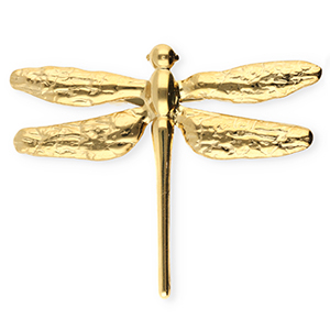 Stainless steel statement brooches dragonfly Gold