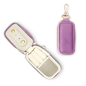 Jewellery travel box with keychain rectangle Purple