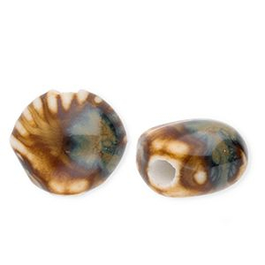 Beads ceramic shell Dark Brown
