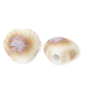 Beads ceramic shell Off White-Light Brown