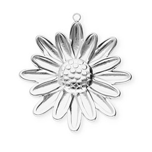 Stainless steel charms flower Silver