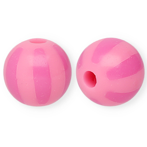 12 mm acrylic beads with stripes Light Pink-Pink