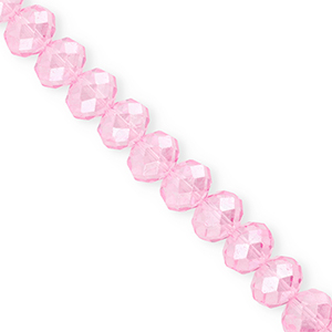 Top faceted beads 12x9mm disc Light Pink