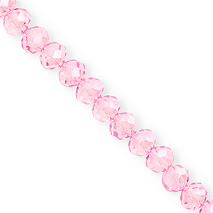 Top faceted beads 8x6mm disc Light Pink