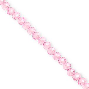 Top faceted beads 6x5mm disc Light Pink