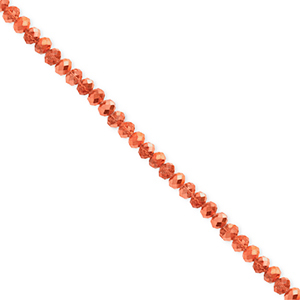 Top faceted beads 3x2mm disc Coral Orange-Pearl Shine Coating
