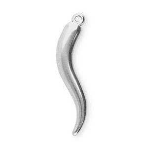 Stainless steel charms Italian horn Silver