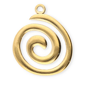 Stainless steel charms spiral Gold
