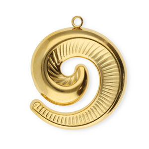 Stainless steel charms spiral Gold