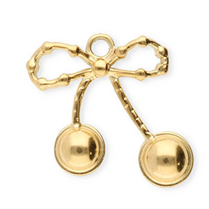 Stainless steel charms cherries Gold