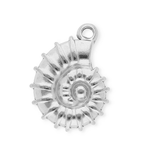 Stainless steel charms round with starfish Silver