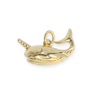 Brass TQ metal charms narwhal Gold