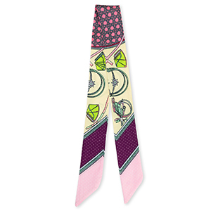 Bandana scarf with vibrant print Light Pink-Light Yellow-Purple