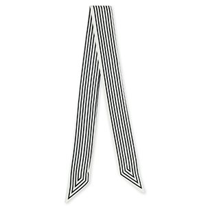 Bandana scarf with continuous line White-Black