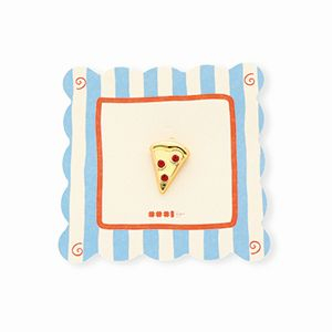 BY31&reg; Eco-brass metal charms pizza slice Gold-Red