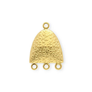 BY31&reg; Stainless steel findings connector semi-oval with 4 loops Gold