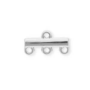 BY31&reg; Stainless steel findings connector bar with 4 loops Silver