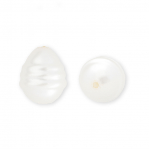 Imitation freshwater pearls egg-shaped White