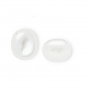 Imitation freshwater pearls oval vertical threading hole White