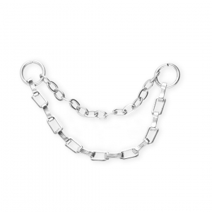 BY31&reg; Stainless steel duo layer box chain charms / connector Silver