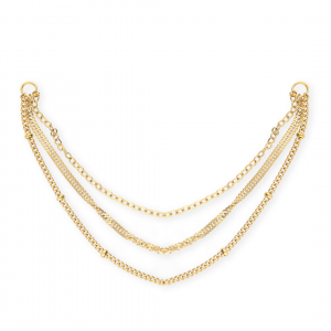 BY31&reg; Stainless steel triple layer belcher chain charms / connector Gold