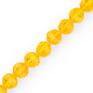 Round top faceted beads 12 mm Orange