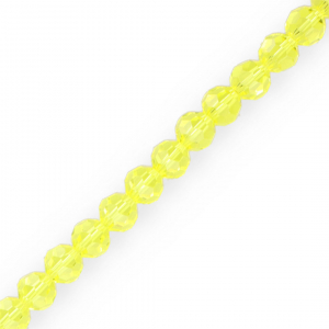 Round top faceted beads 8 mm Yellow