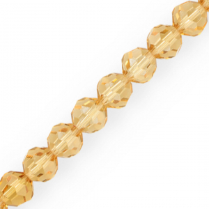 Round top faceted beads 10 mm Amber Ochre