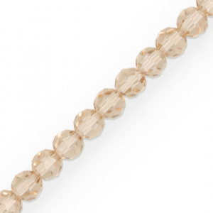 Round top faceted beads 8 mm Latte Beige