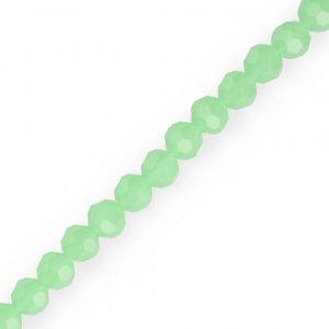 Round top faceted beads 6 mm Mint Green