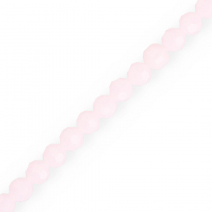 Round top faceted beads 6 mm Light Pink