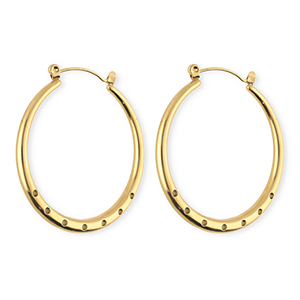 BY31&reg; Stainless Steel findings earrings&nbsp;/&nbsp;creoles with 7 loops Gold
