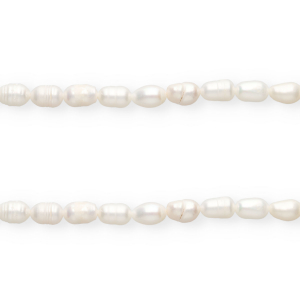 Imperfect freshwater pearls rice 8x6mm Natural White