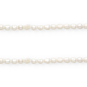 Imperfect freshwater pearls nugget round 6-7x5mm Natural White